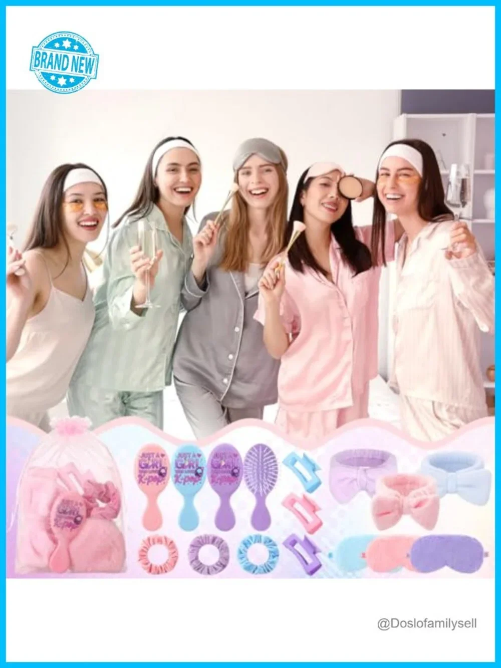 72 Pcs Kpop Sleepover Party Favors Hair Brushes Scrunchies Claw Clips Headbands